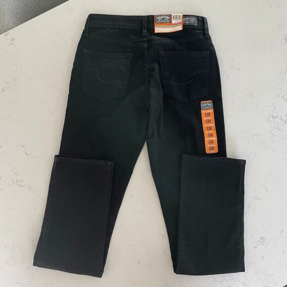Signature by Levi Strauss & Co. Modern Straight 5 Pocket M Rise Jeans Black Sz 6 - Picture 15 of 16